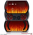 Fire Flames on Black - Decal Style Skins (fits Sony PSPgo)