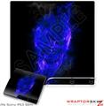 Sony PS3 Slim Skin Flaming Fire Skull Blue