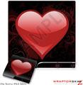 Sony PS3 Slim Skin - Glass Heart Grunge Red