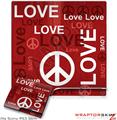 Sony PS3 Slim Skin - Love and Peace Red