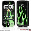 HTC Droid Eris Skin - Metal Flames Green