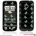 HTC Droid Eris Skin - Pastel Butterflies Green on Black