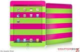 iPad Skin - Kearas Psycho Stripes Neon Green and Hot Pink
