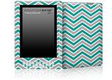 Zig Zag Teal and Gray - Decal Style Skin for Amazon Kindle DX