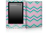 Zig Zag Teal Pink and Gray - Decal Style Skin for Amazon Kindle DX