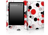 Lots of Dots Red on White - Decal Style Skin for Amazon Kindle DX