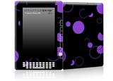Lots of Dots Purple on Black - Decal Style Skin for Amazon Kindle DX