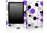 Lots of Dots Purple on White - Decal Style Skin for Amazon Kindle DX