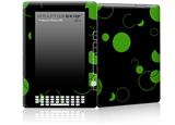 Lots of Dots Green on Black - Decal Style Skin for Amazon Kindle DX