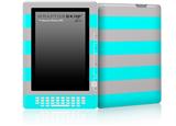 Kearas Psycho Stripes Neon Teal and Gray - Decal Style Skin for Amazon Kindle DX