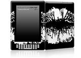 Big Kiss Lips White on Black - Decal Style Skin for Amazon Kindle DX