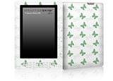 Pastel Butterflies Green on White - Decal Style Skin for Amazon Kindle DX