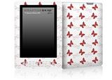 Pastel Butterflies Red on White - Decal Style Skin for Amazon Kindle DX