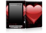 Glass Heart Grunge Red - Decal Style Skin for Amazon Kindle DX