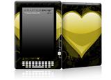 Glass Heart Grunge Yellow - Decal Style Skin for Amazon Kindle DX