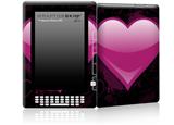Glass Heart Grunge Hot Pink - Decal Style Skin for Amazon Kindle DX