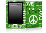 Love and Peace Green - Decal Style Skin for Amazon Kindle DX