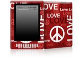 Love and Peace Red - Decal Style Skin for Amazon Kindle DX