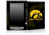 Iowa Hawkeyes Tigerhawk Gold on Black - Decal Style Skin for Amazon Kindle DX