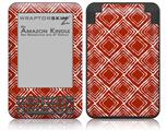 Wavey Red Dark - Decal Style Skin fits Amazon Kindle 3 Keyboard (with 6 inch display)
