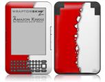 Ripped Colors Red White - Decal Style Skin fits Amazon Kindle 3 Keyboard (with 6 inch display)