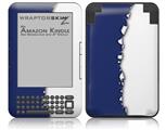Ripped Colors Blue White - Decal Style Skin fits Amazon Kindle 3 Keyboard (with 6 inch display)