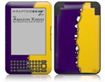 Ripped Colors Purple Yellow - Decal Style Skin fits Amazon Kindle 3 Keyboard (with 6 inch display)