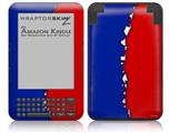 Ripped Colors Blue Red - Decal Style Skin fits Amazon Kindle 3 Keyboard (with 6 inch display)