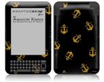 Anchors Away Black - Decal Style Skin fits Amazon Kindle 3 Keyboard (with 6 inch display)