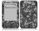 Scattered Skulls Gray - Decal Style Skin fits Amazon Kindle 3 Keyboard (with 6 inch display)