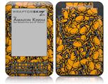 Scattered Skulls Orange - Decal Style Skin fits Amazon Kindle 3 Keyboard (with 6 inch display)