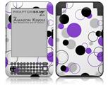 Lots of Dots Purple on White - Decal Style Skin fits Amazon Kindle 3 Keyboard (with 6 inch display)