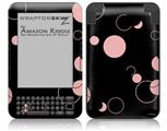 Lots of Dots Pink on Black - Decal Style Skin fits Amazon Kindle 3 Keyboard (with 6 inch display)