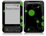 Lots of Dots Green on Black - Decal Style Skin fits Amazon Kindle 3 Keyboard (with 6 inch display)