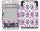 Argyle Pink and Blue - Decal Style Skin fits Amazon Kindle 3 Keyboard (with 6 inch display)