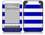 Kearas Psycho Stripes Blue and White - Decal Style Skin fits Amazon Kindle 3 Keyboard (with 6 inch display)
