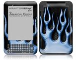 Metal Flames Blue - Decal Style Skin fits Amazon Kindle 3 Keyboard (with 6 inch display)