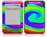 Rainbow Swirl - Decal Style Skin fits Amazon Kindle 3 Keyboard (with 6 inch display)