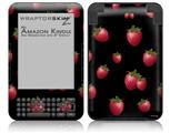 Strawberries on Black - Decal Style Skin fits Amazon Kindle 3 Keyboard (with 6 inch display)