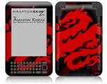 Oriental Dragon Red on Black - Decal Style Skin fits Amazon Kindle 3 Keyboard (with 6 inch display)