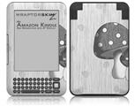Mushrooms Gray - Decal Style Skin fits Amazon Kindle 3 Keyboard (with 6 inch display)