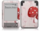 Mushrooms Red - Decal Style Skin fits Amazon Kindle 3 Keyboard (with 6 inch display)