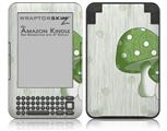 Mushrooms Green - Decal Style Skin fits Amazon Kindle 3 Keyboard (with 6 inch display)