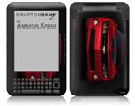 2010 Chevy Camaro Jeweled Red - Black Stripes on Black - Decal Style Skin fits Amazon Kindle 3 Keyboard (with 6 inch display)