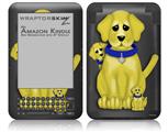 Puppy Dogs on Black - Decal Style Skin fits Amazon Kindle 3 Keyboard (with 6 inch display)
