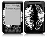Big Kiss White Lips on Black - Decal Style Skin fits Amazon Kindle 3 Keyboard (with 6 inch display)