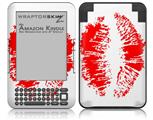 Big Kiss Red Lips on White - Decal Style Skin fits Amazon Kindle 3 Keyboard (with 6 inch display)