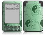 Feminine Yin Yang Green - Decal Style Skin fits Amazon Kindle 3 Keyboard (with 6 inch display)