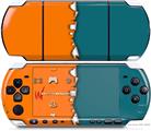 Sony PSP 3000 Decal Style Skin - Ripped Colors Orange Seafoam Green