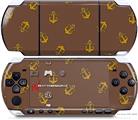 Sony PSP 3000 Decal Style Skin - Anchors Away Chocolate Brown